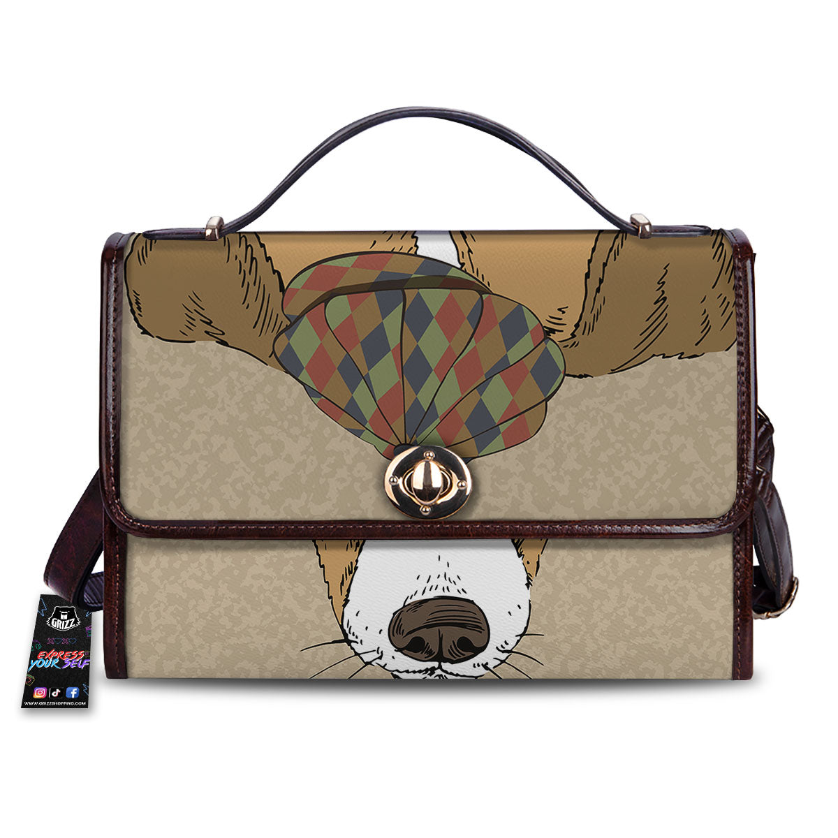 Portrait Jack Russell Terrier Print Women's Satchel Bag-grizzshop