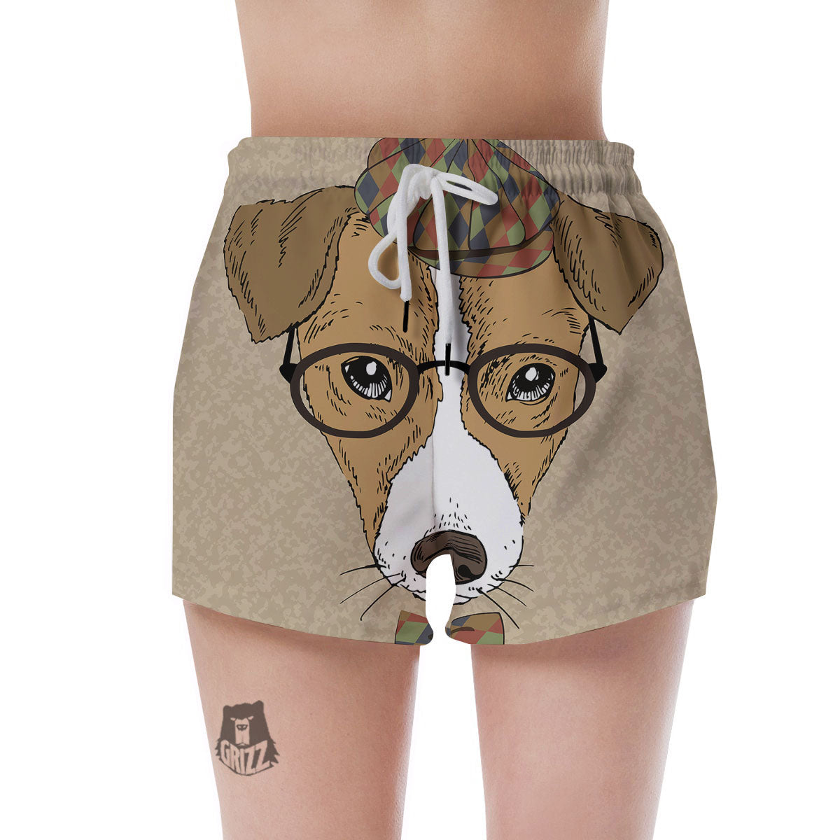 Portrait Jack Russell Terrier Print Women's Shorts-grizzshop