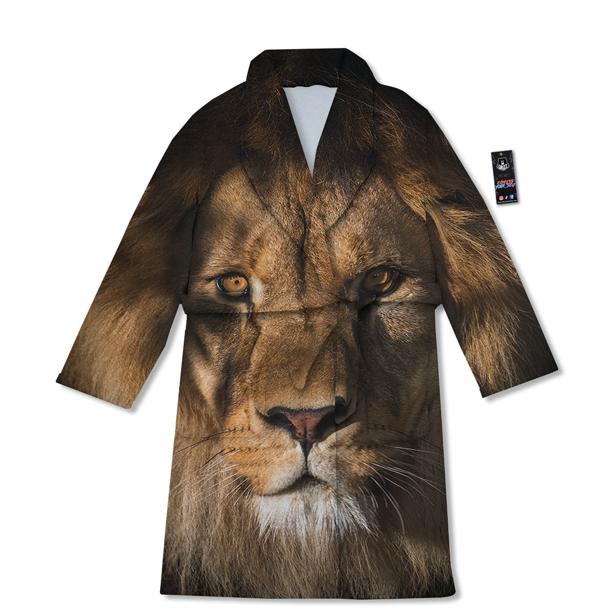 Portrait Leo Print Bathrobe-grizzshop