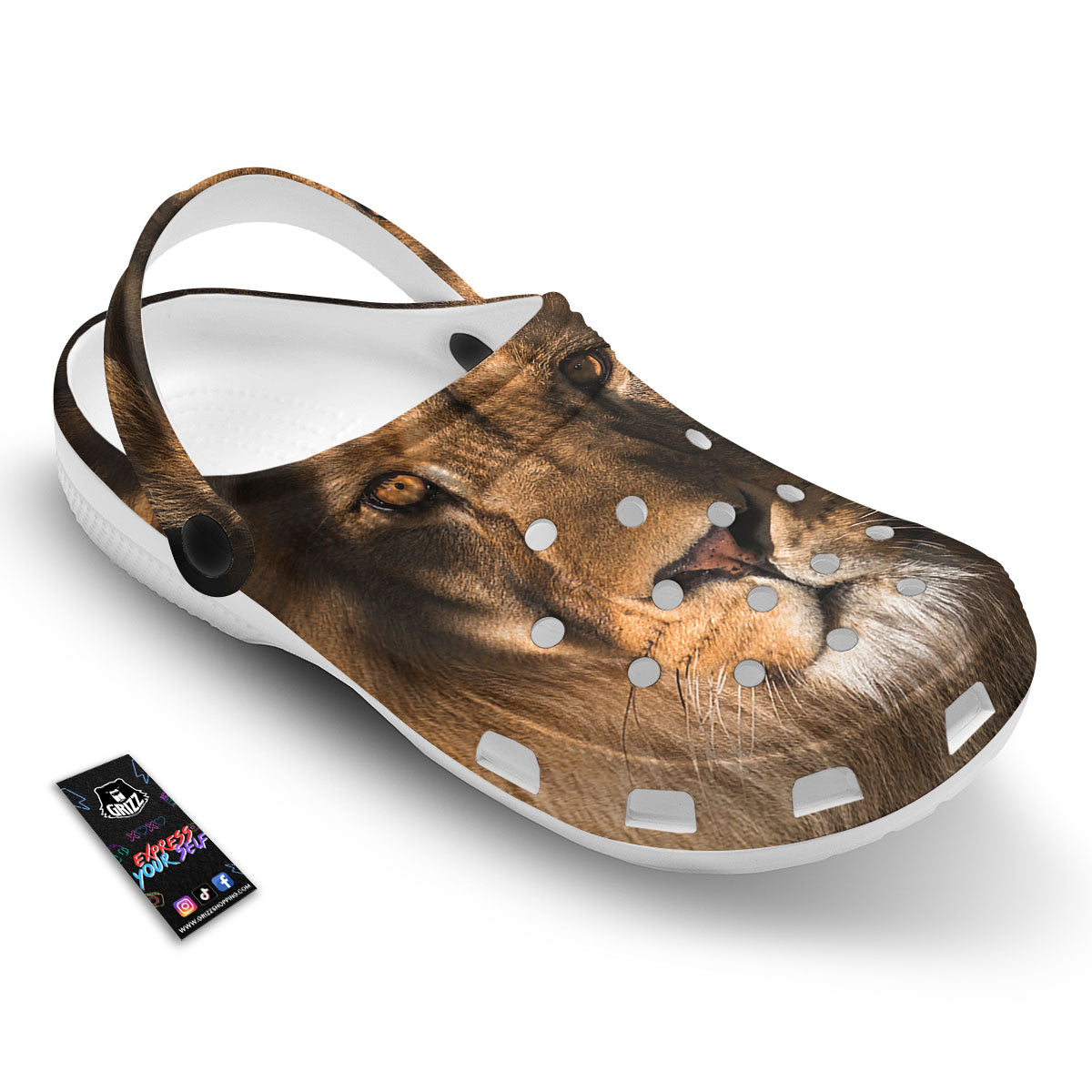 Portrait Leo Print Clog-grizzshop