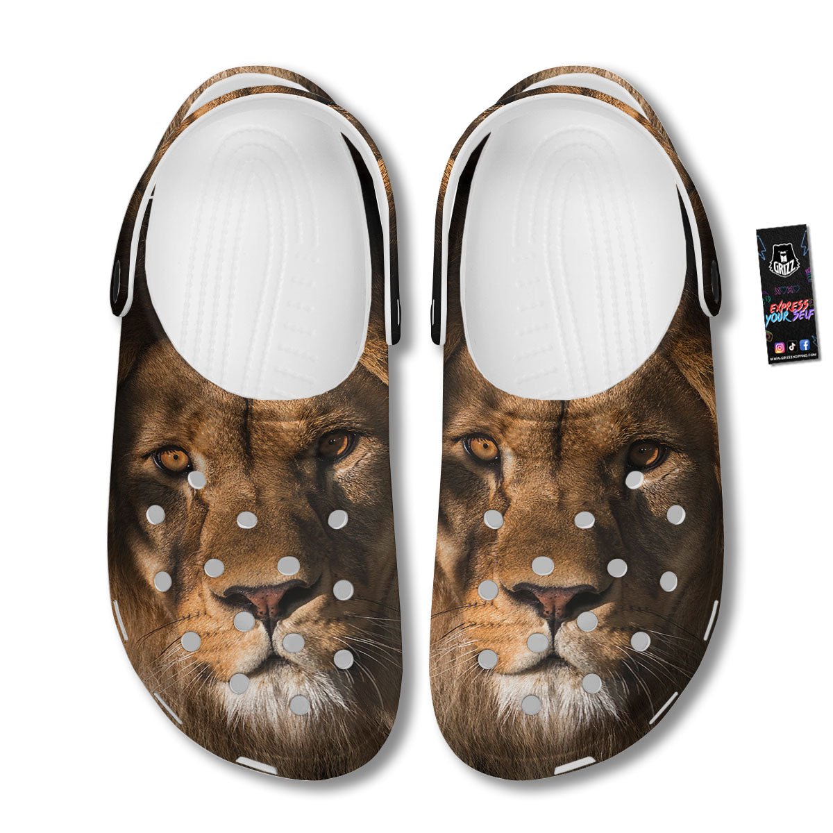 Portrait Leo Print Clog-grizzshop