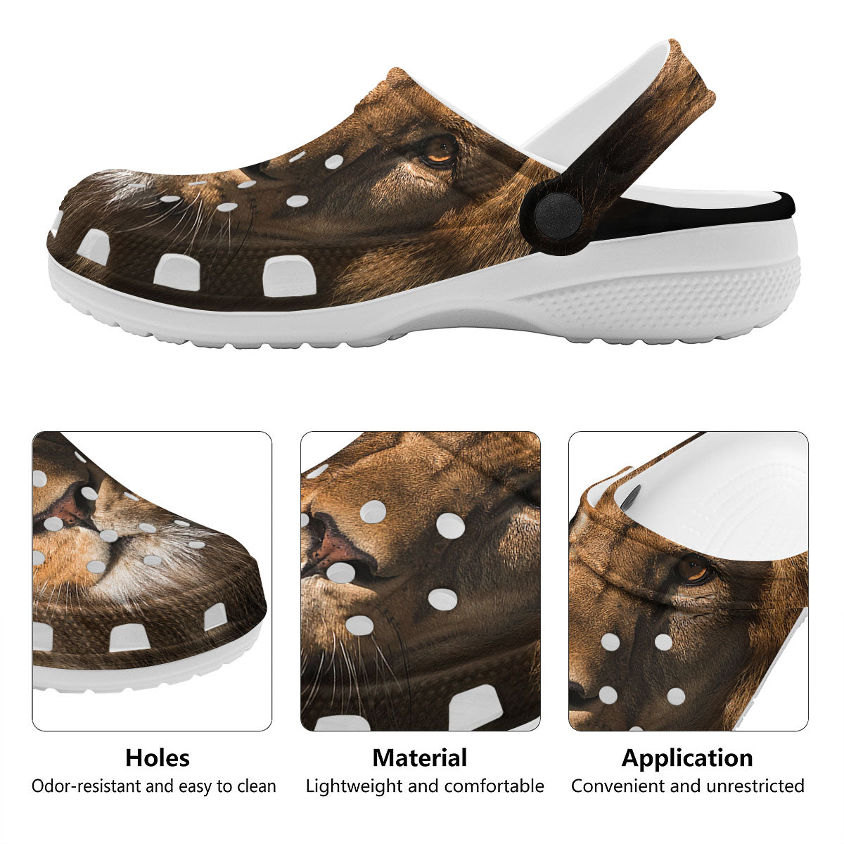 Portrait Leo Print Clog-grizzshop