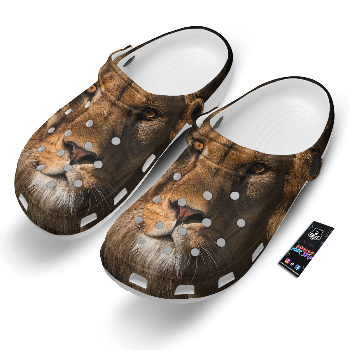 Portrait Leo Print Clog-grizzshop
