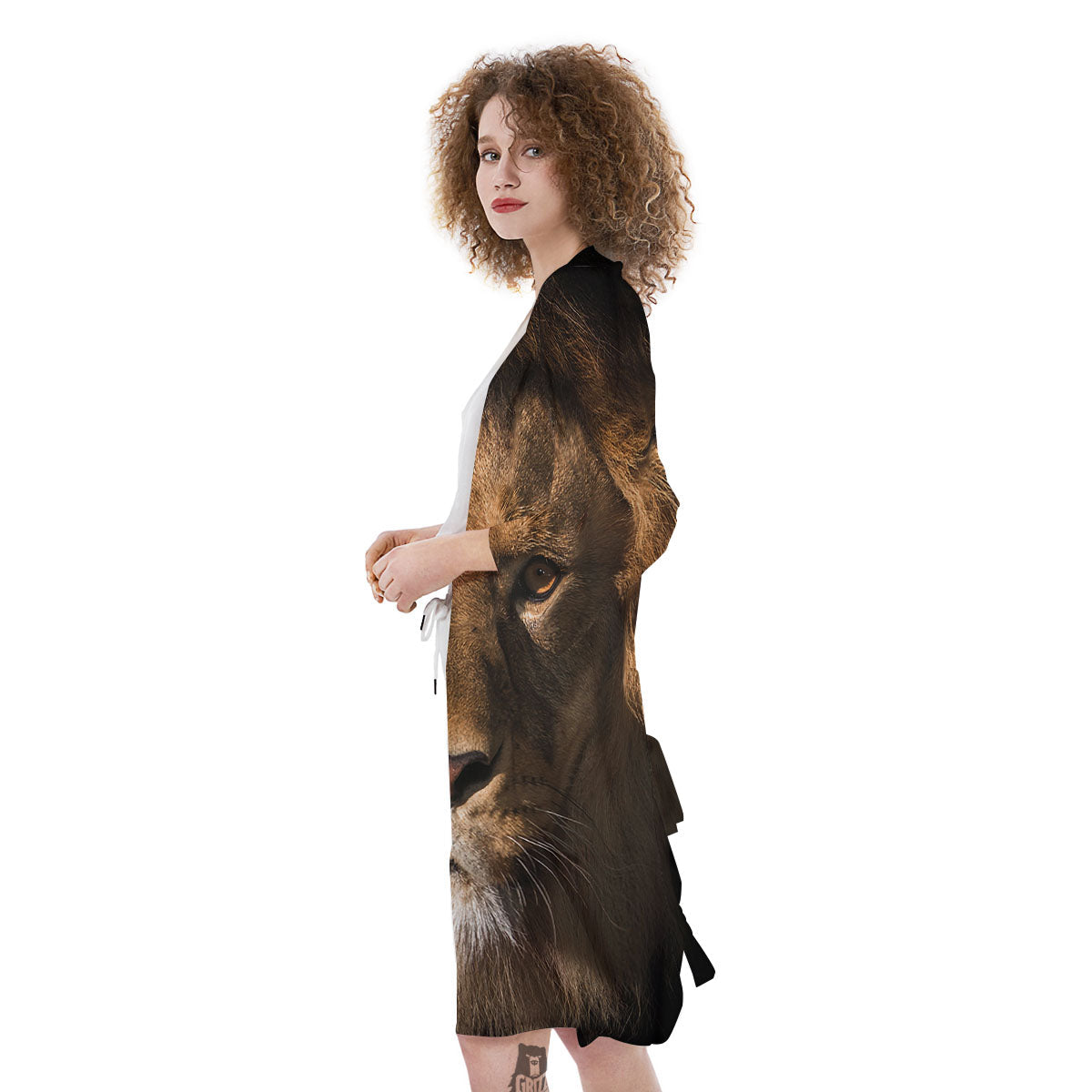Portrait Leo Print Kimono-grizzshop