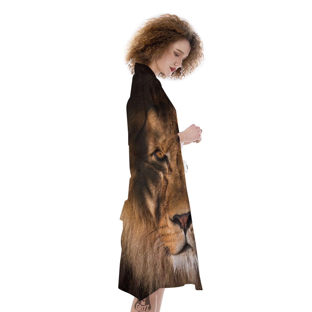 Portrait Leo Print Kimono-grizzshop