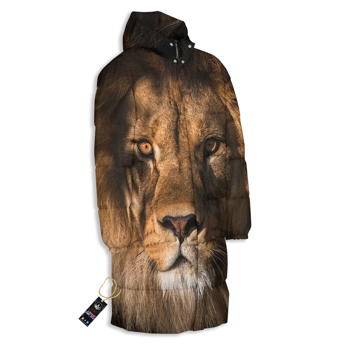 Portrait Leo Print Long Down Jacket-grizzshop