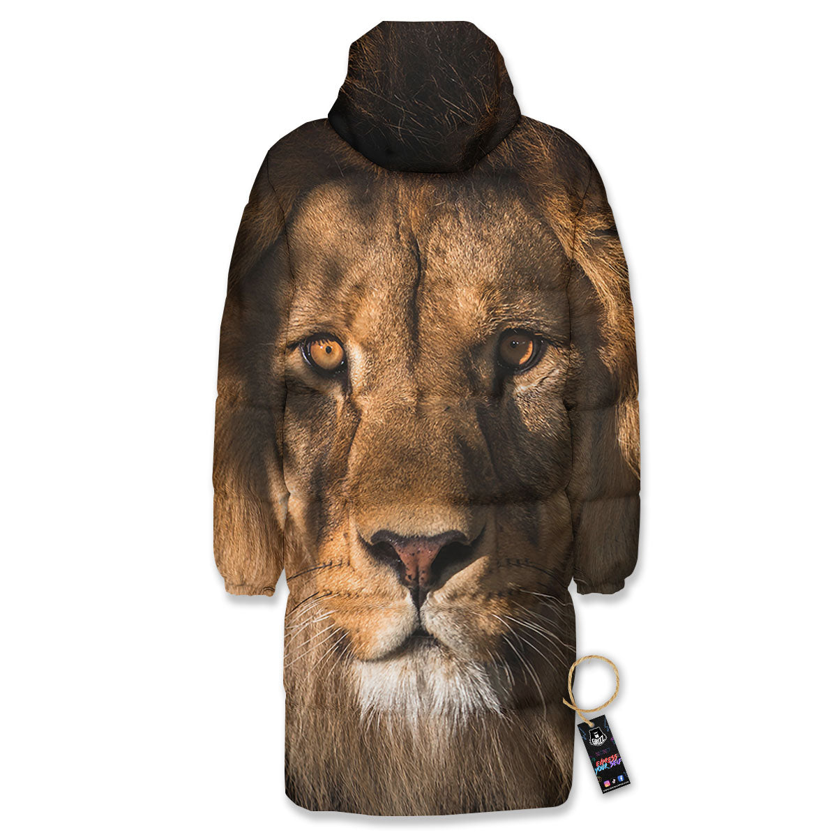 Portrait Leo Print Long Down Jacket-grizzshop