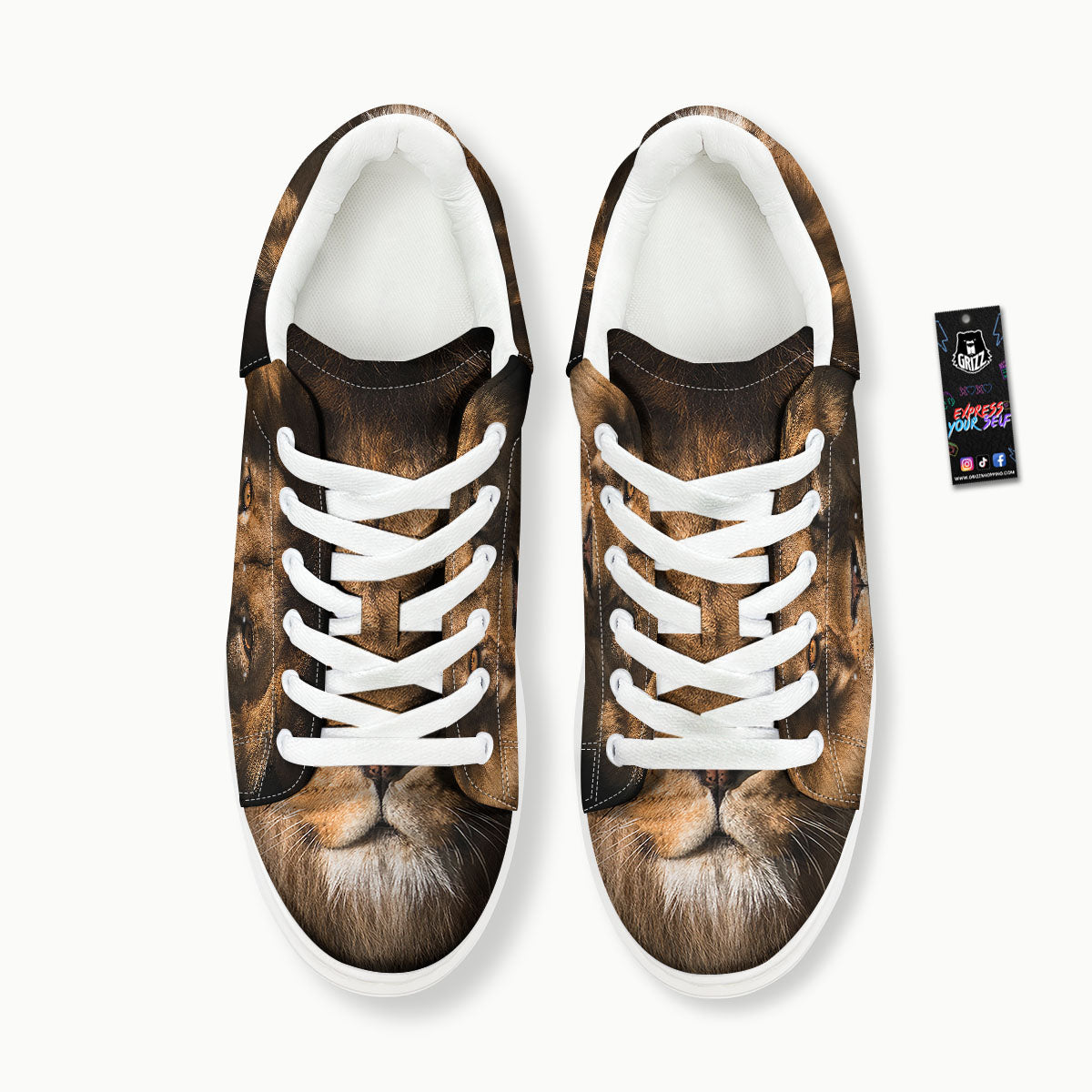 Portrait Leo Print Platform Shoes-grizzshop