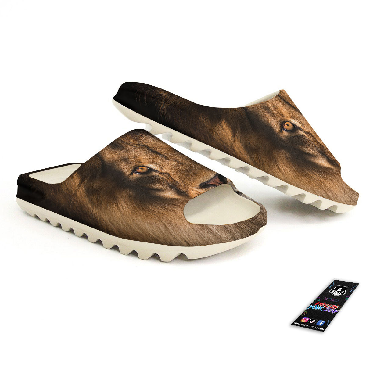 Portrait Leo Print Sandals-grizzshop