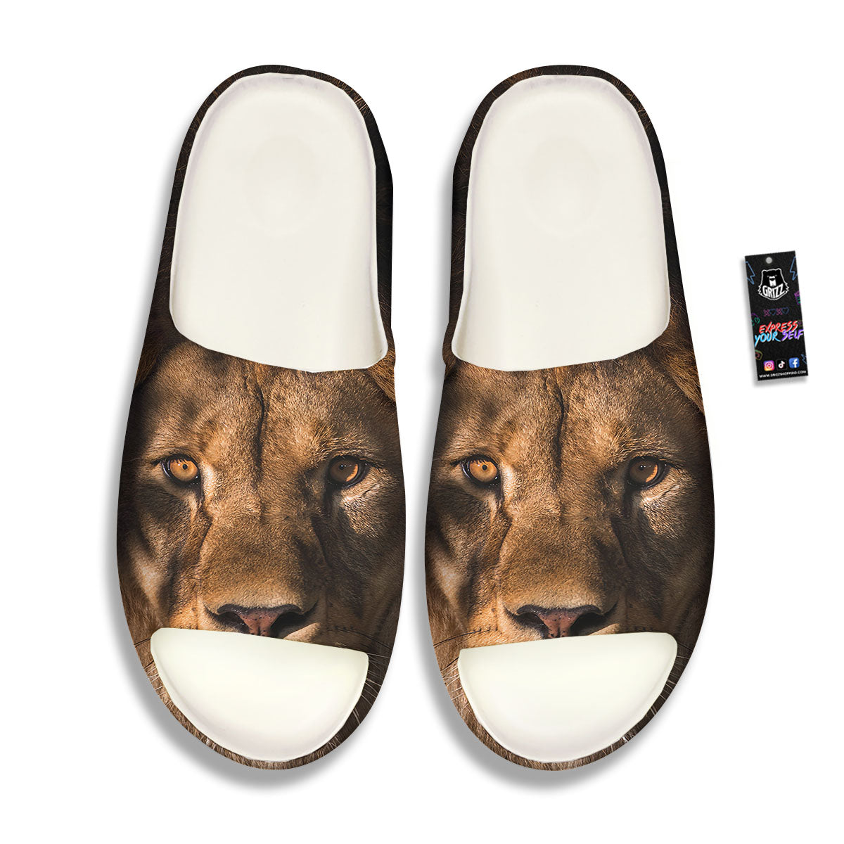 Portrait Leo Print Sandals-grizzshop