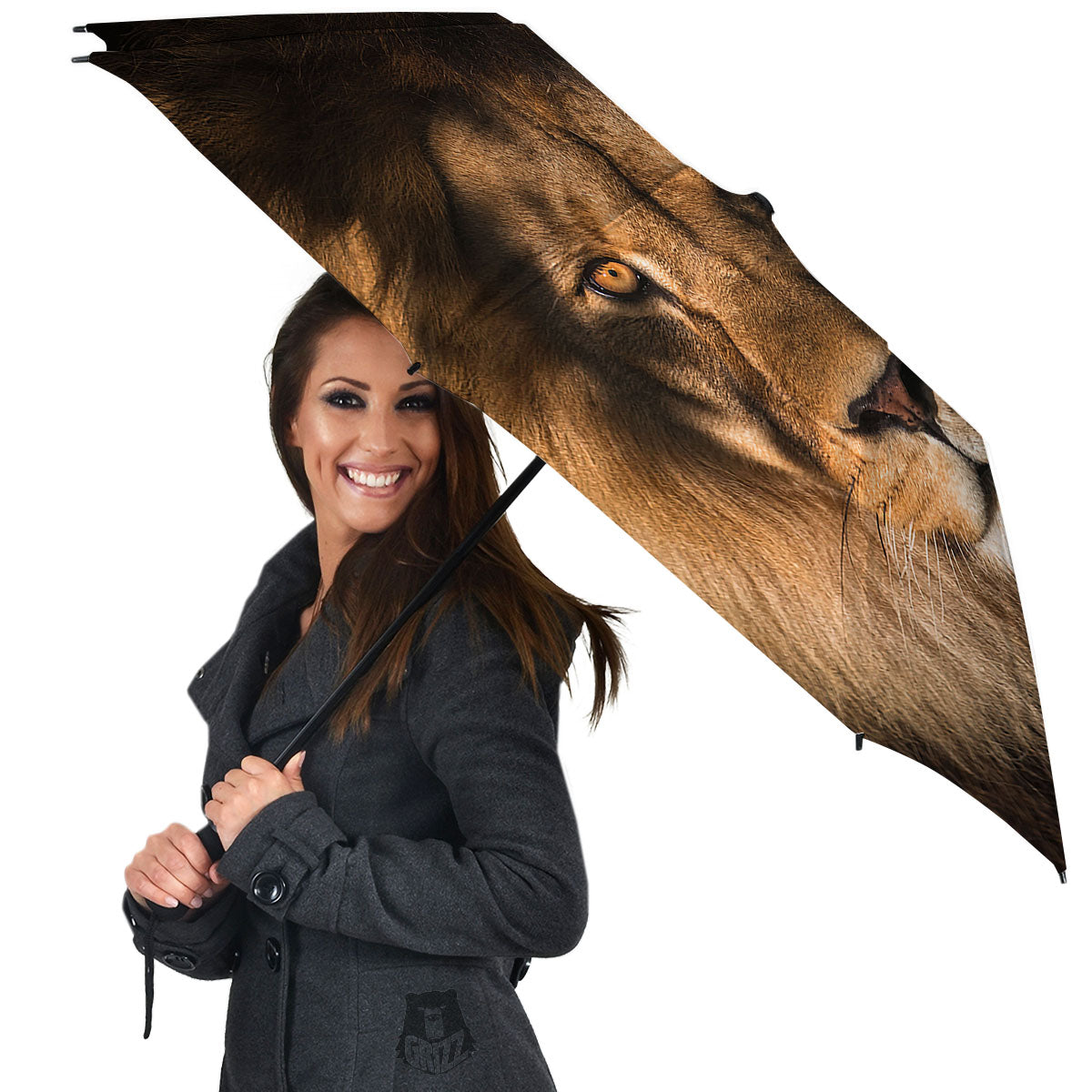 Portrait Leo Print Umbrella-grizzshop