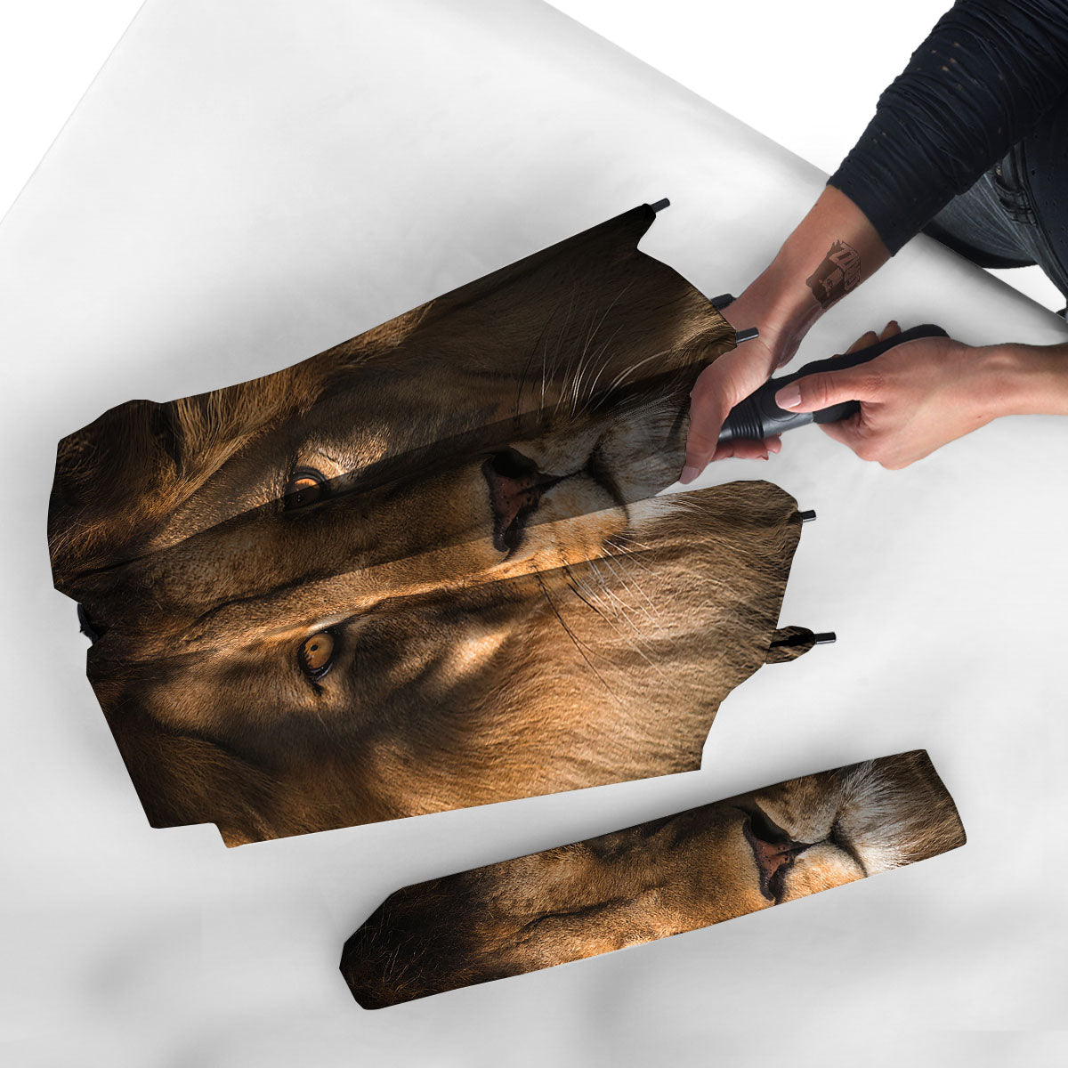 Portrait Leo Print Umbrella-grizzshop