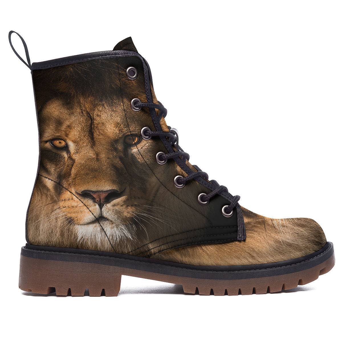 Portrait Leo Print Work Boots-grizzshop