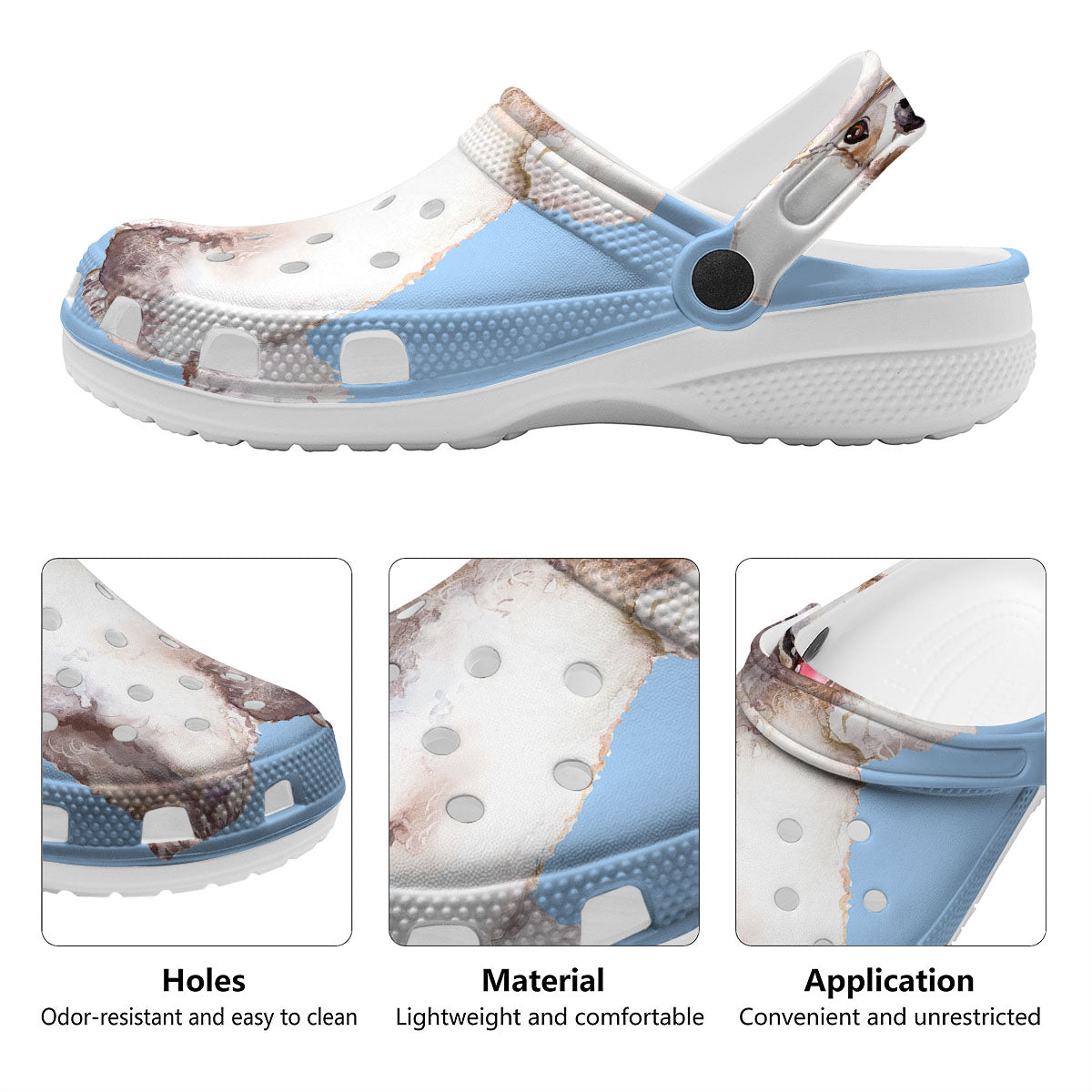Portrait Poodle Print Clog-grizzshop