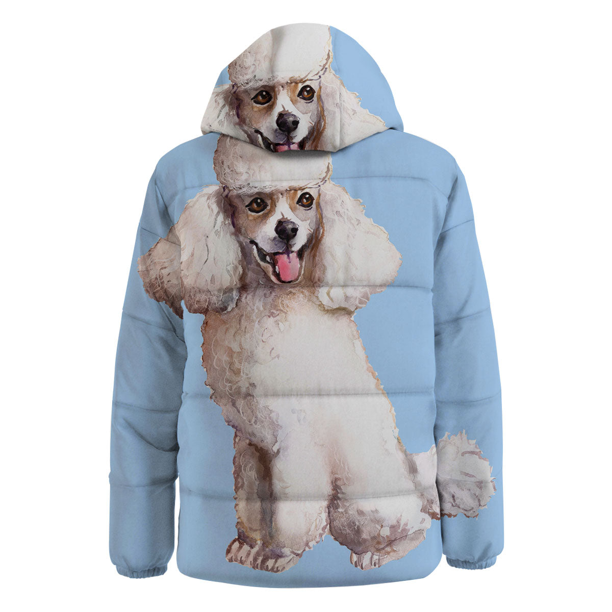 Portrait Poodle Print Down Jacket-grizzshop