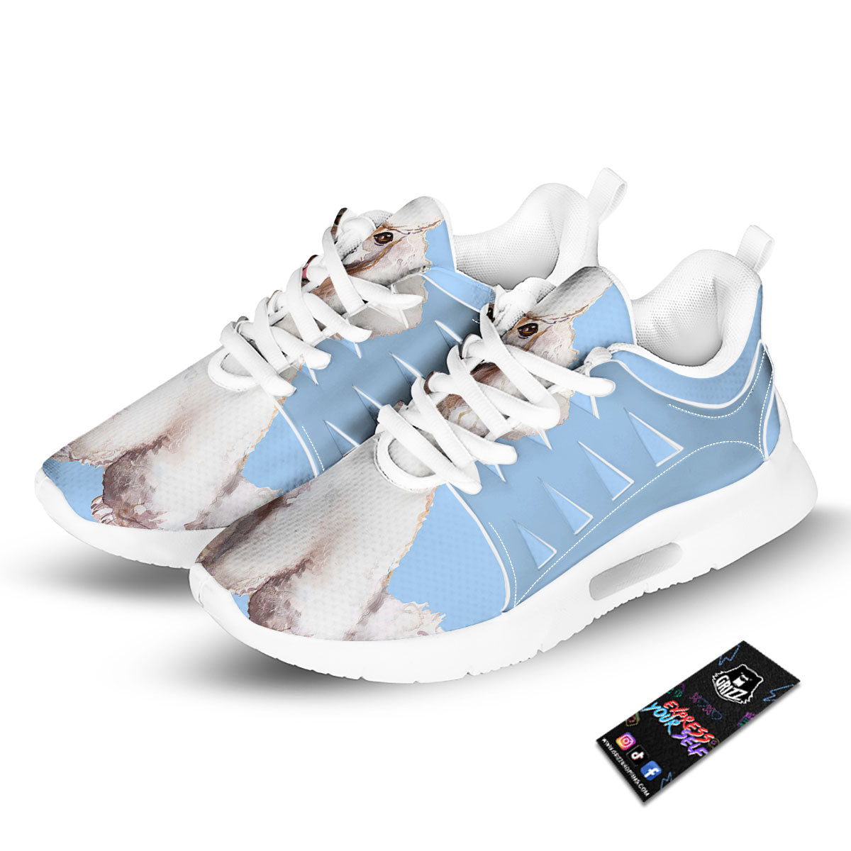 Portrait Poodle Print Tennis Shoes-grizzshop