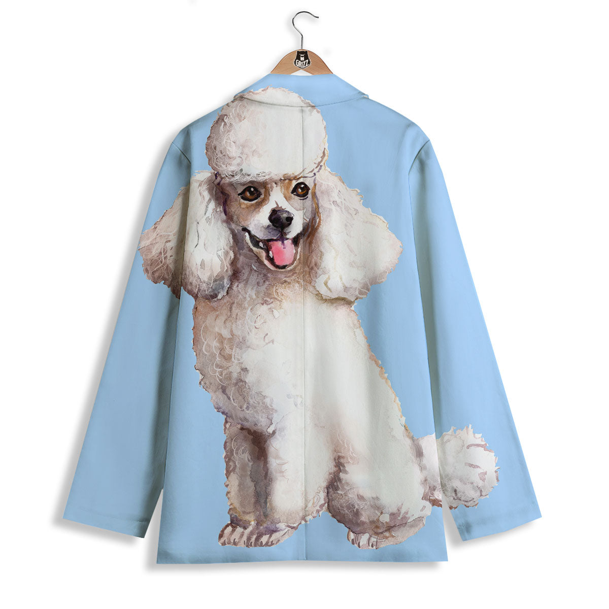 Portrait Poodle Print Women's Blazer-grizzshop
