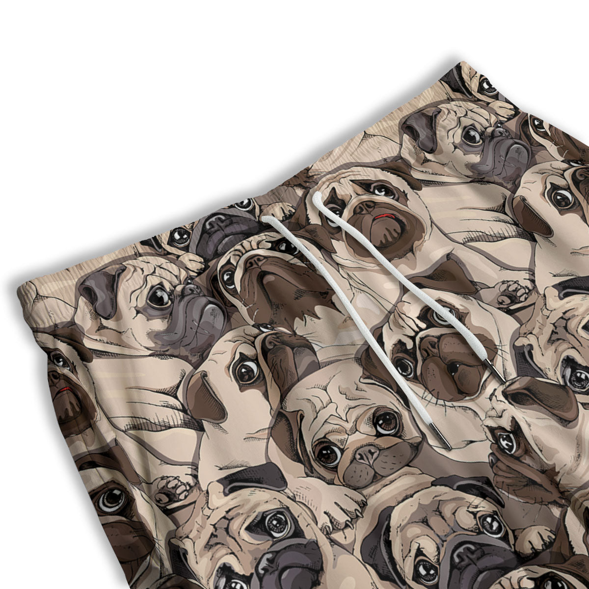 Portrait Pug Vintage Print Pattern Men's Athletic Shorts