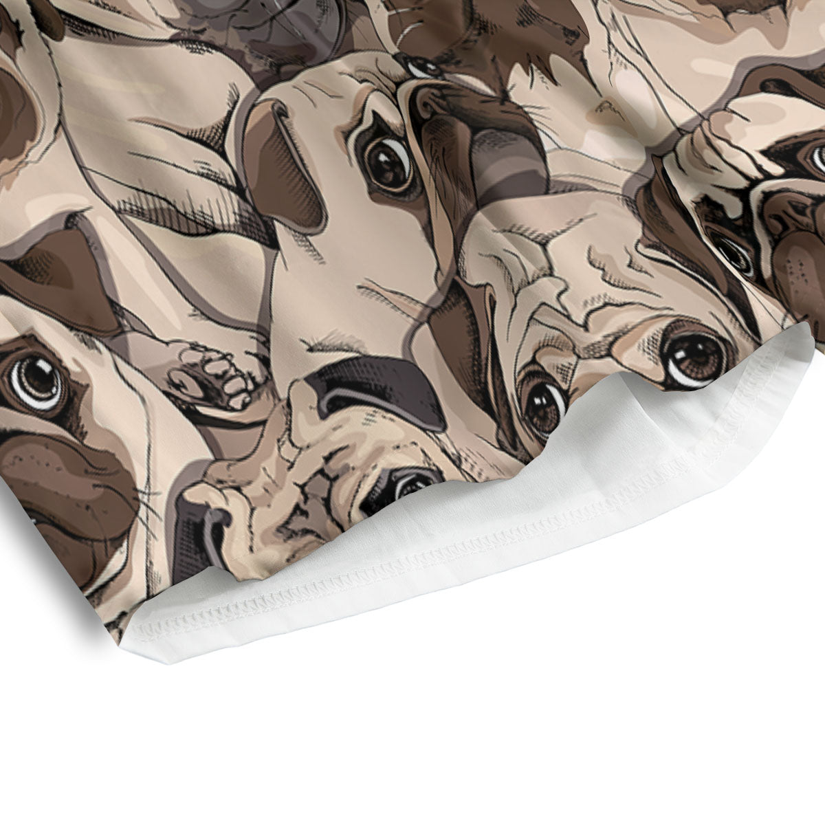 Portrait Pug Vintage Print Pattern Men's Athletic Shorts