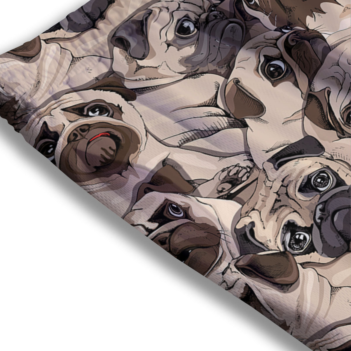 Portrait Pug Vintage Print Pattern Mesh Shorts