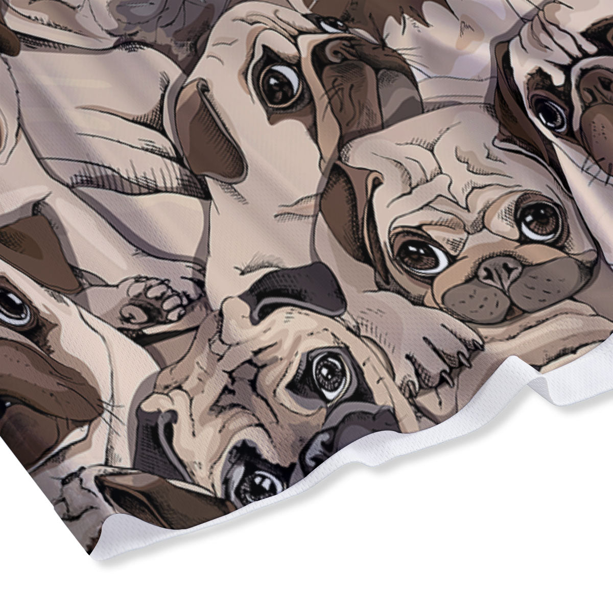 Portrait Pug Vintage Print Pattern Mesh Shorts