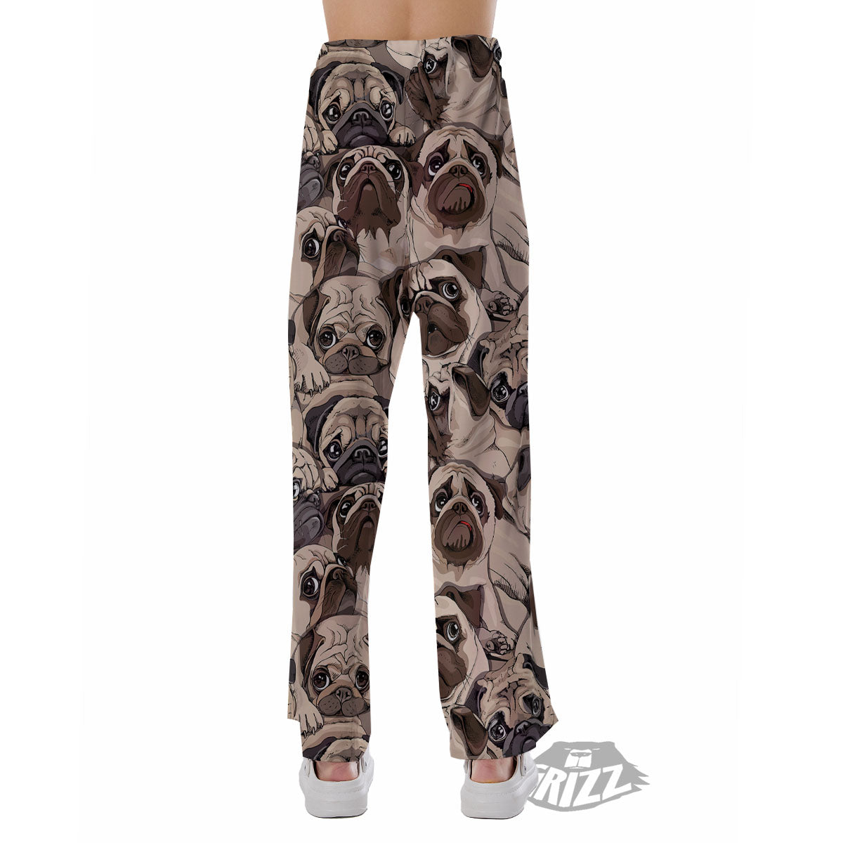 Portrait Pug Vintage Print Pattern Pajama Pants-grizzshop
