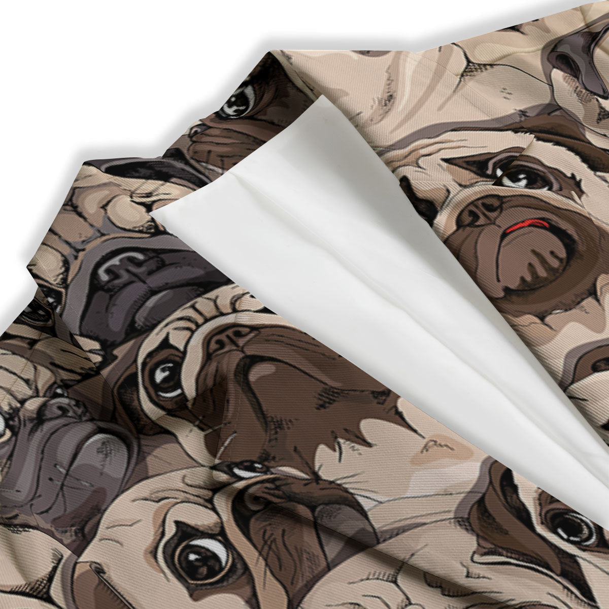 Portrait Pug Vintage Print Pattern Women's Blazer-grizzshop