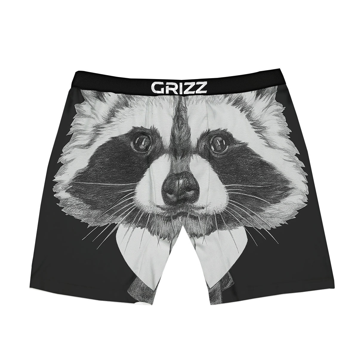 Portrait Raccoon Print Boxer Briefs-grizzshop