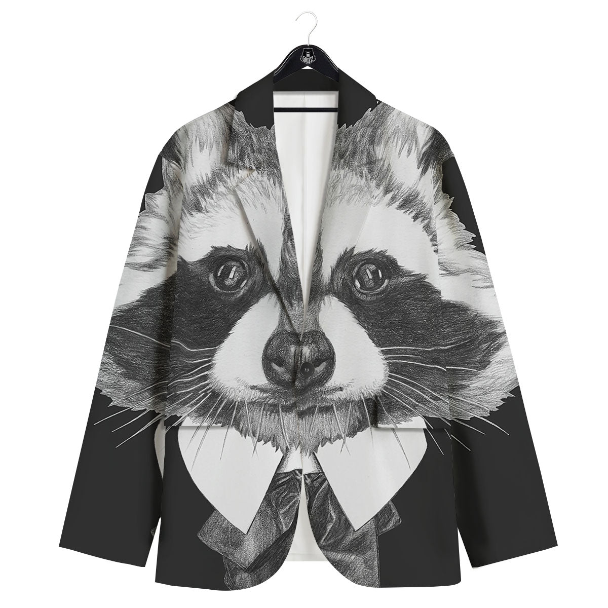 Portrait Raccoon Print Men's Sport Coat-grizzshop