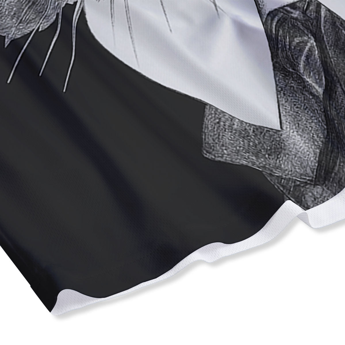 Portrait Raccoon Print Mesh Shorts