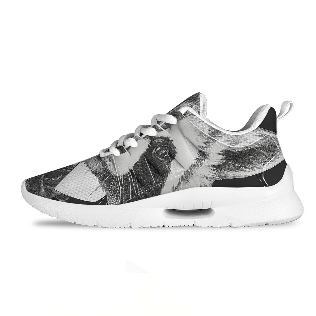 Portrait Raccoon Print Tennis Shoes-grizzshop