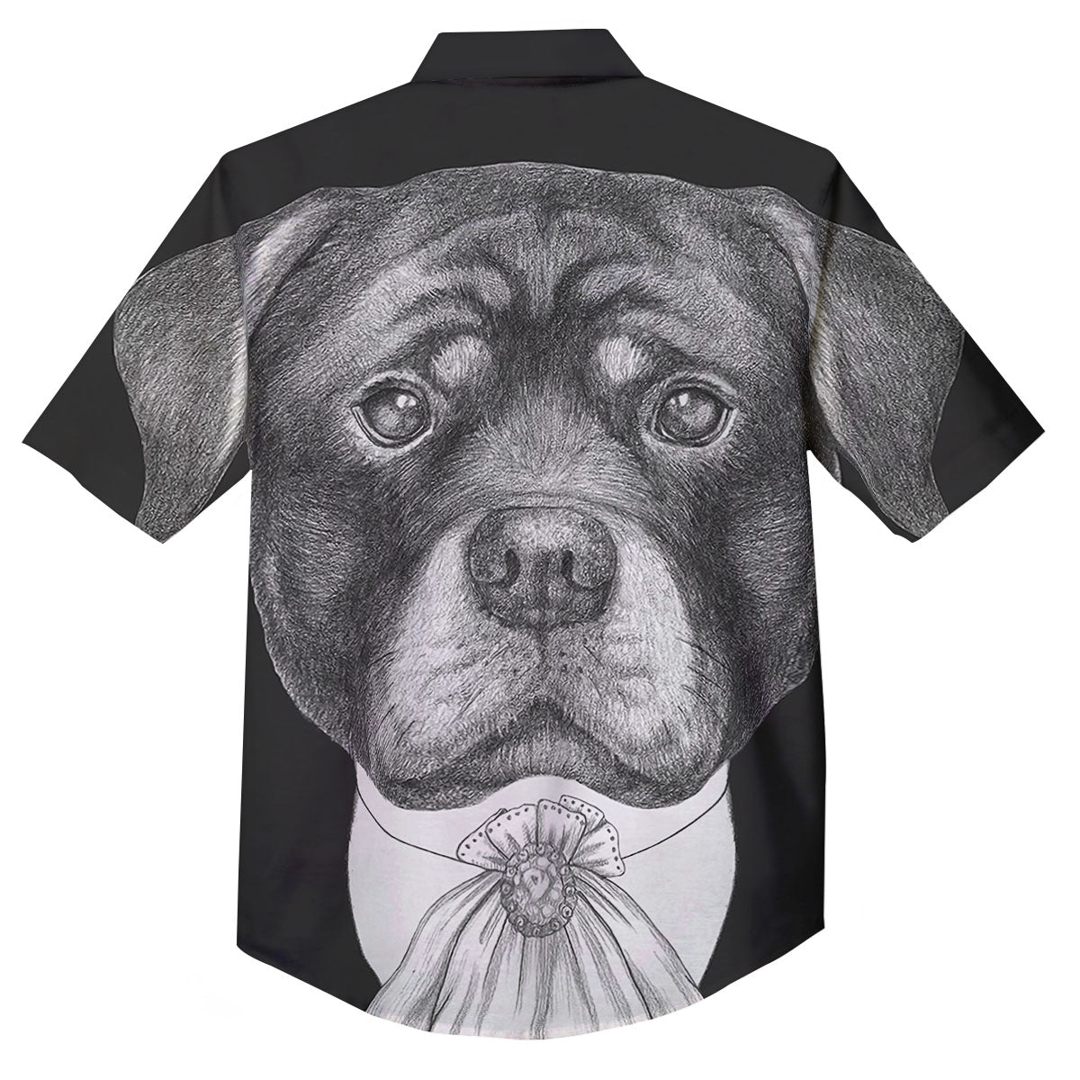 Portrait Rottweiler Vintage Print Button Up Shirt-grizzshop