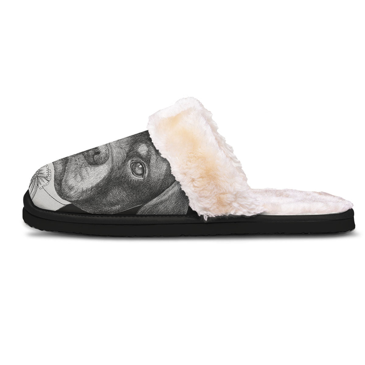 Portrait Rottweiler Vintage Print Slippers-grizzshop