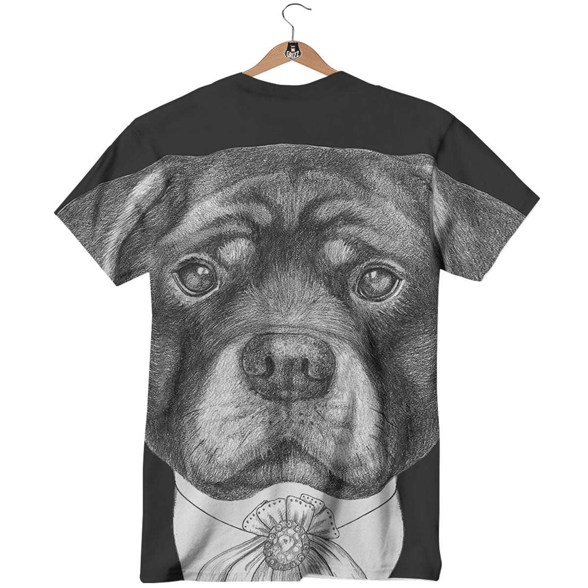 Portrait Rottweiler Vintage Print T-Shirt-grizzshop