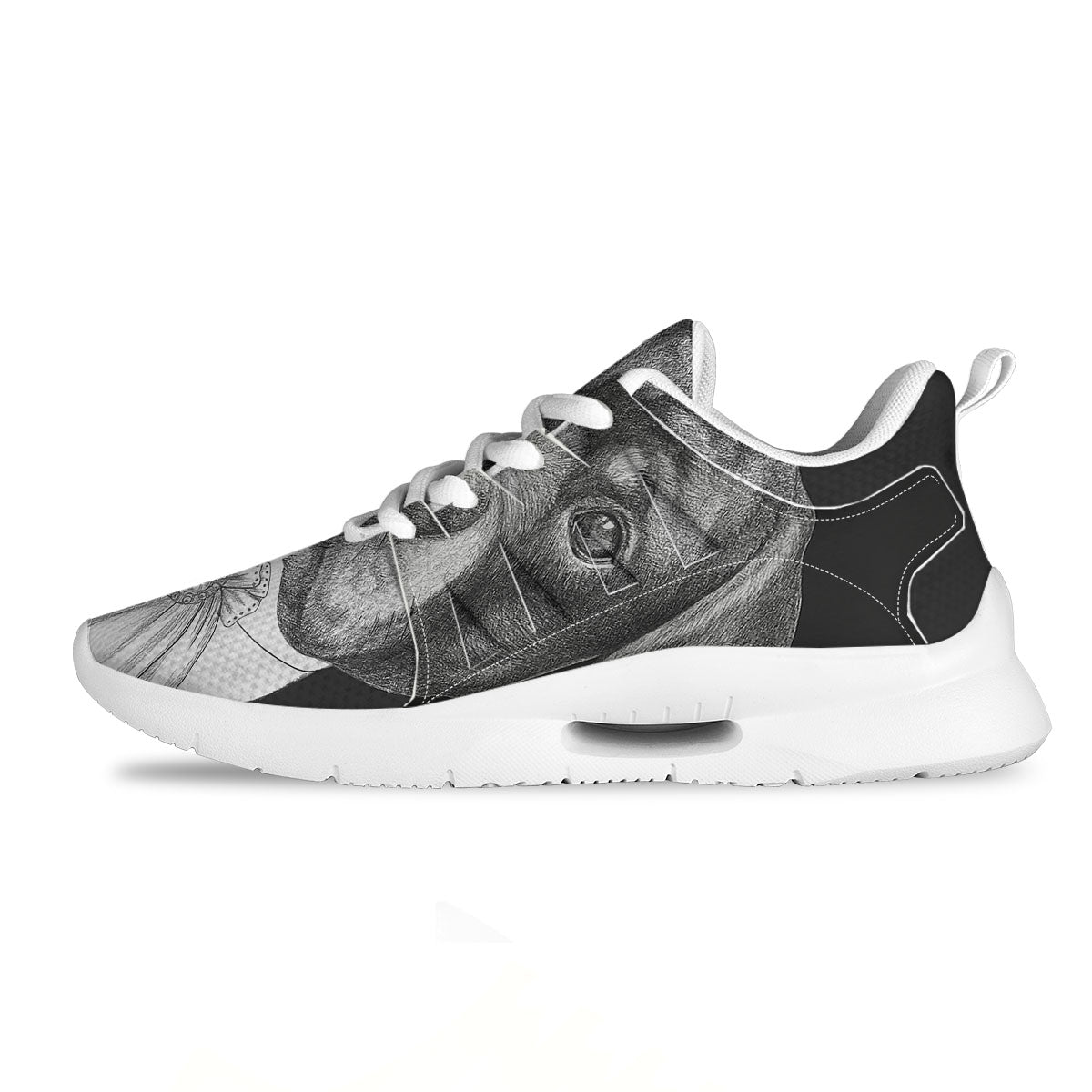 Portrait Rottweiler Vintage Print Tennis Shoes-grizzshop