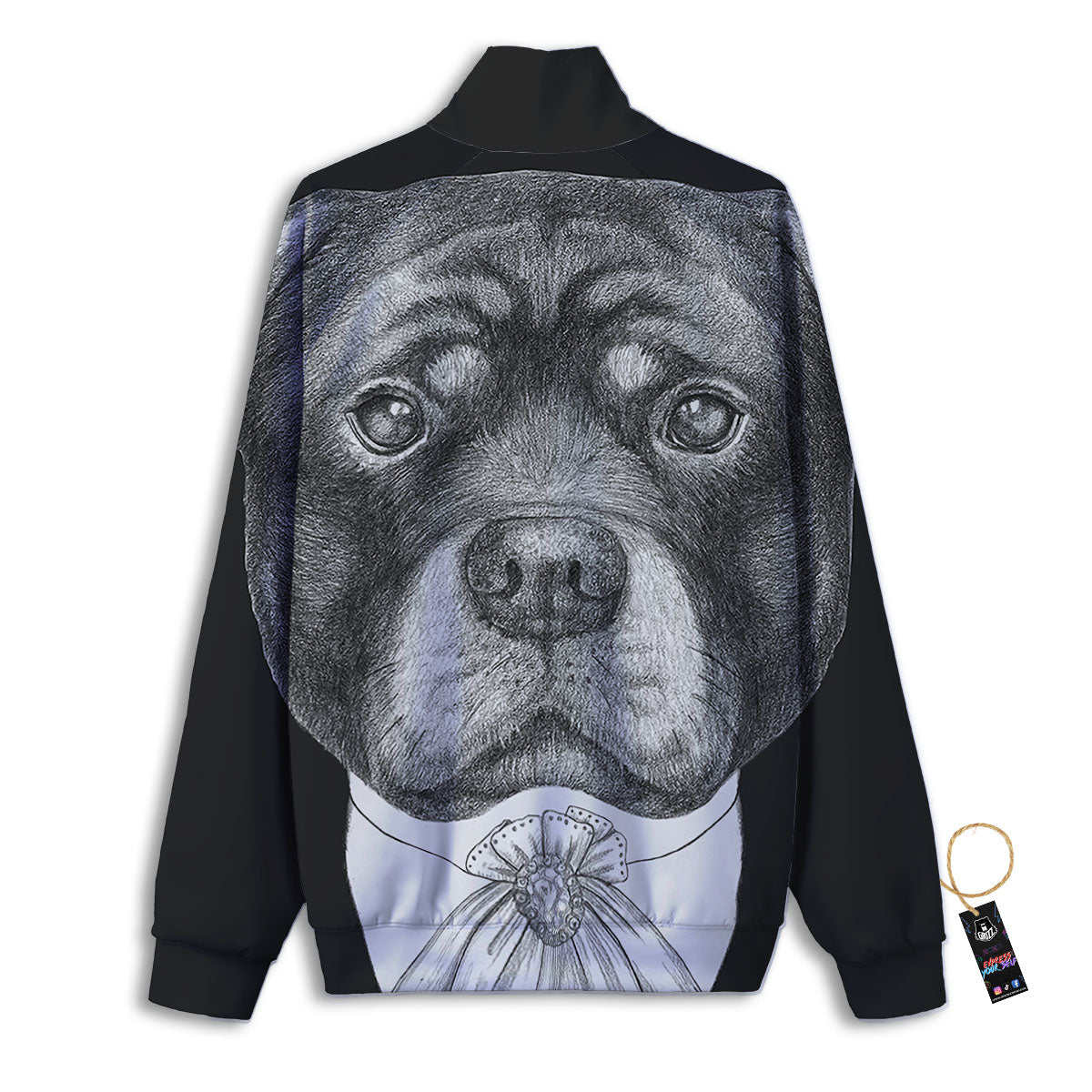Portrait Rottweiler Vintage Print Track Jacket-grizzshop