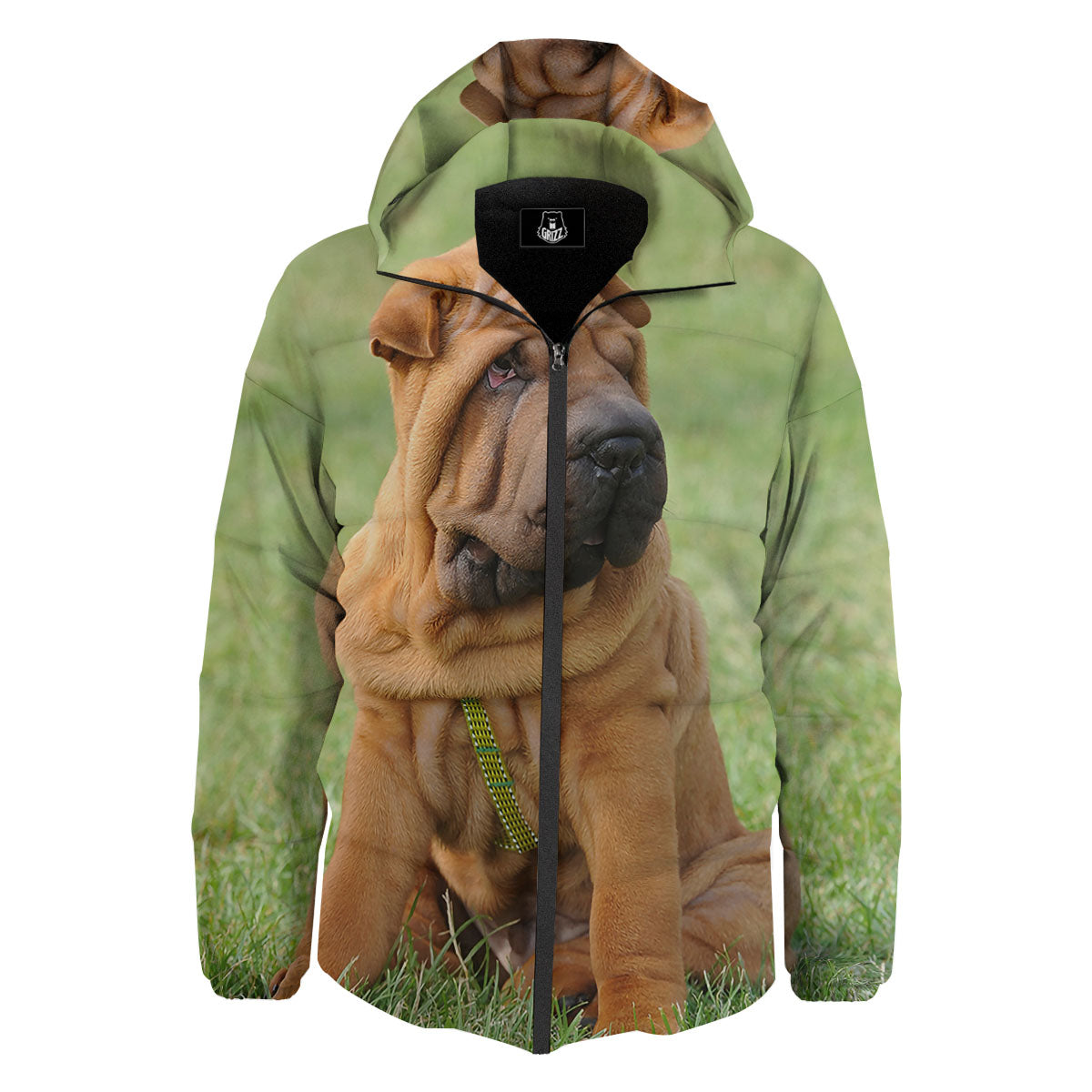 Portrait Shar Pei Print Down Jacket-grizzshop