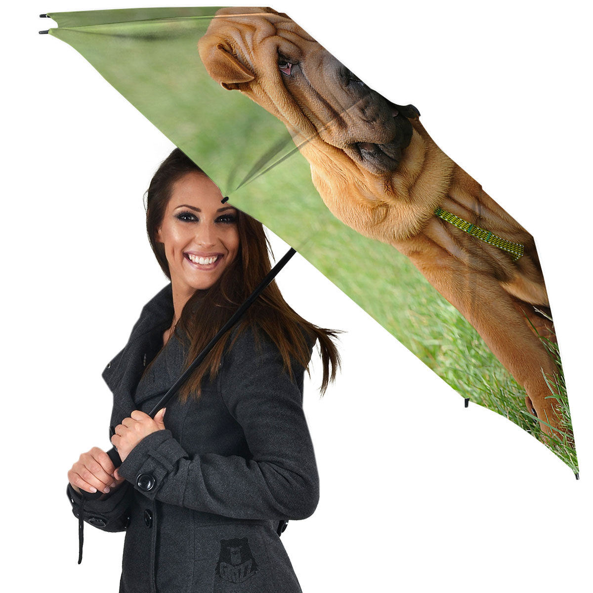 Portrait Shar Pei Print Umbrella-grizzshop