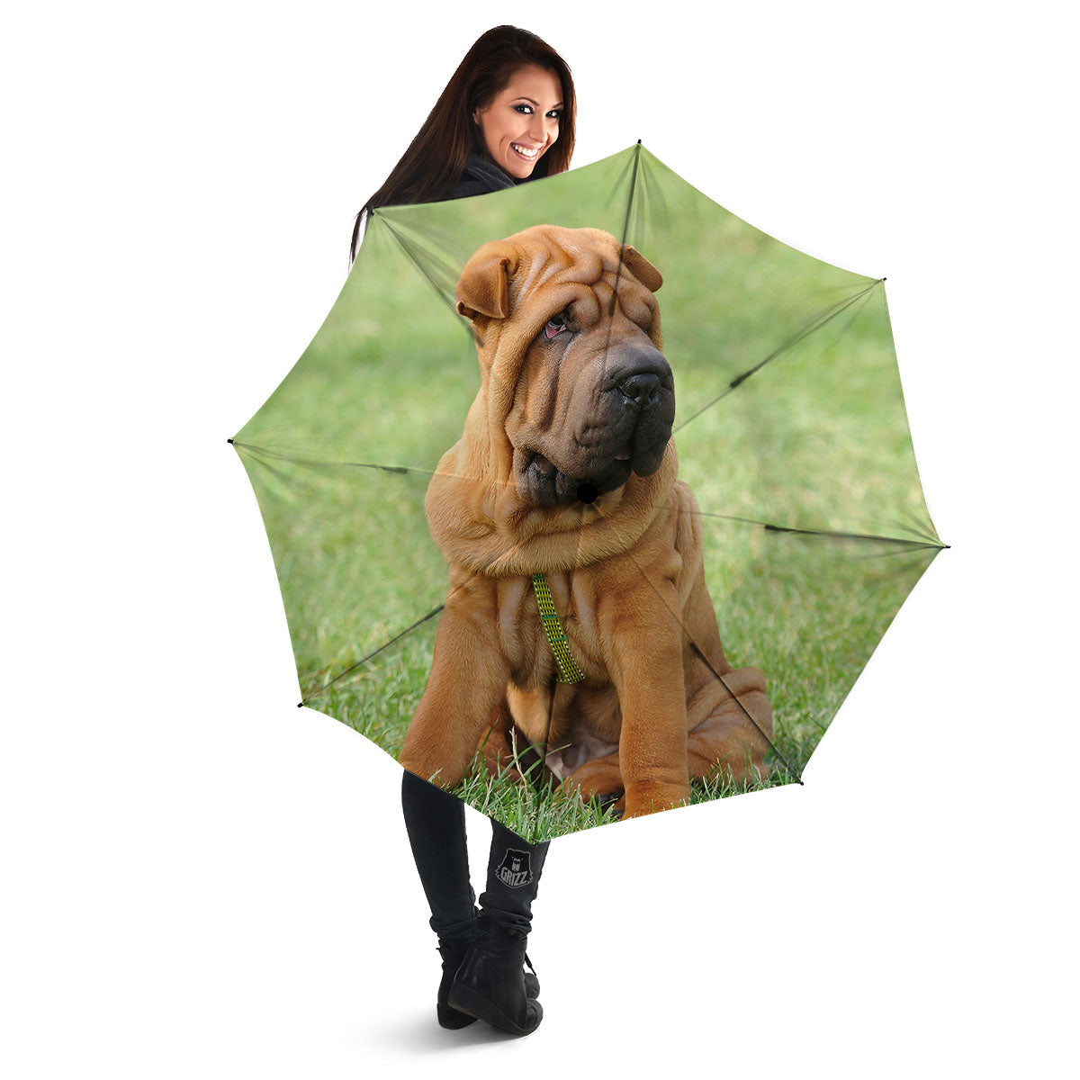 Portrait Shar Pei Print Umbrella-grizzshop