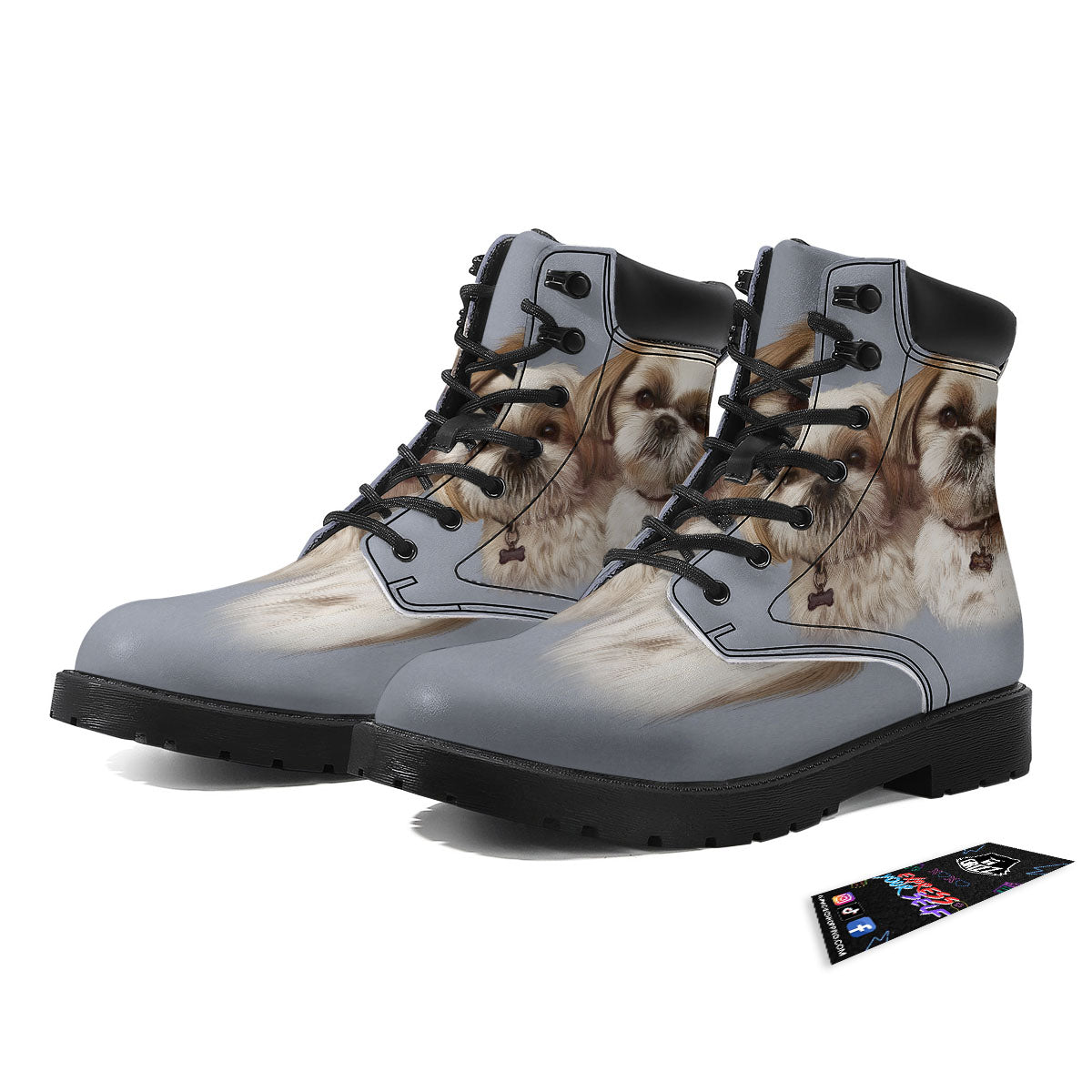 Portrait Shih Tzu Print Boots-grizzshop