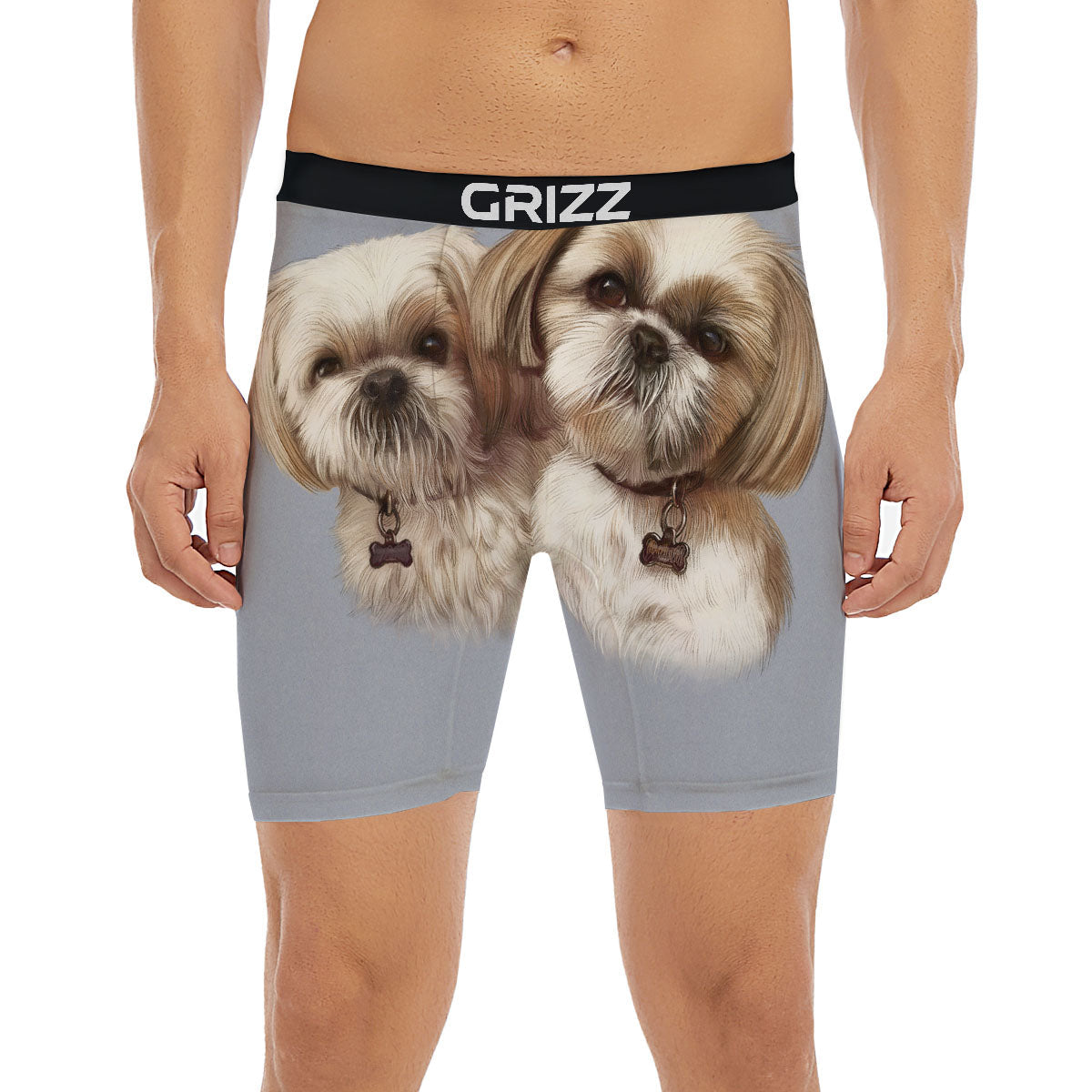 Portrait Shih Tzu Print Boxer Briefs-grizzshop