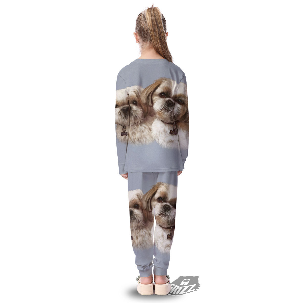 Portrait Shih Tzu Print Kid's Pajamas-grizzshop