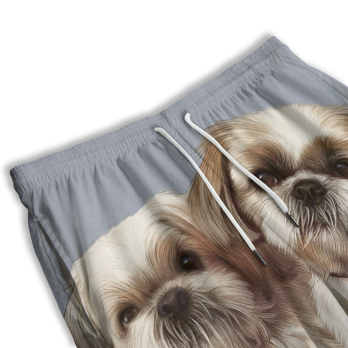 Portrait Shih Tzu Print Men's Athletic Shorts