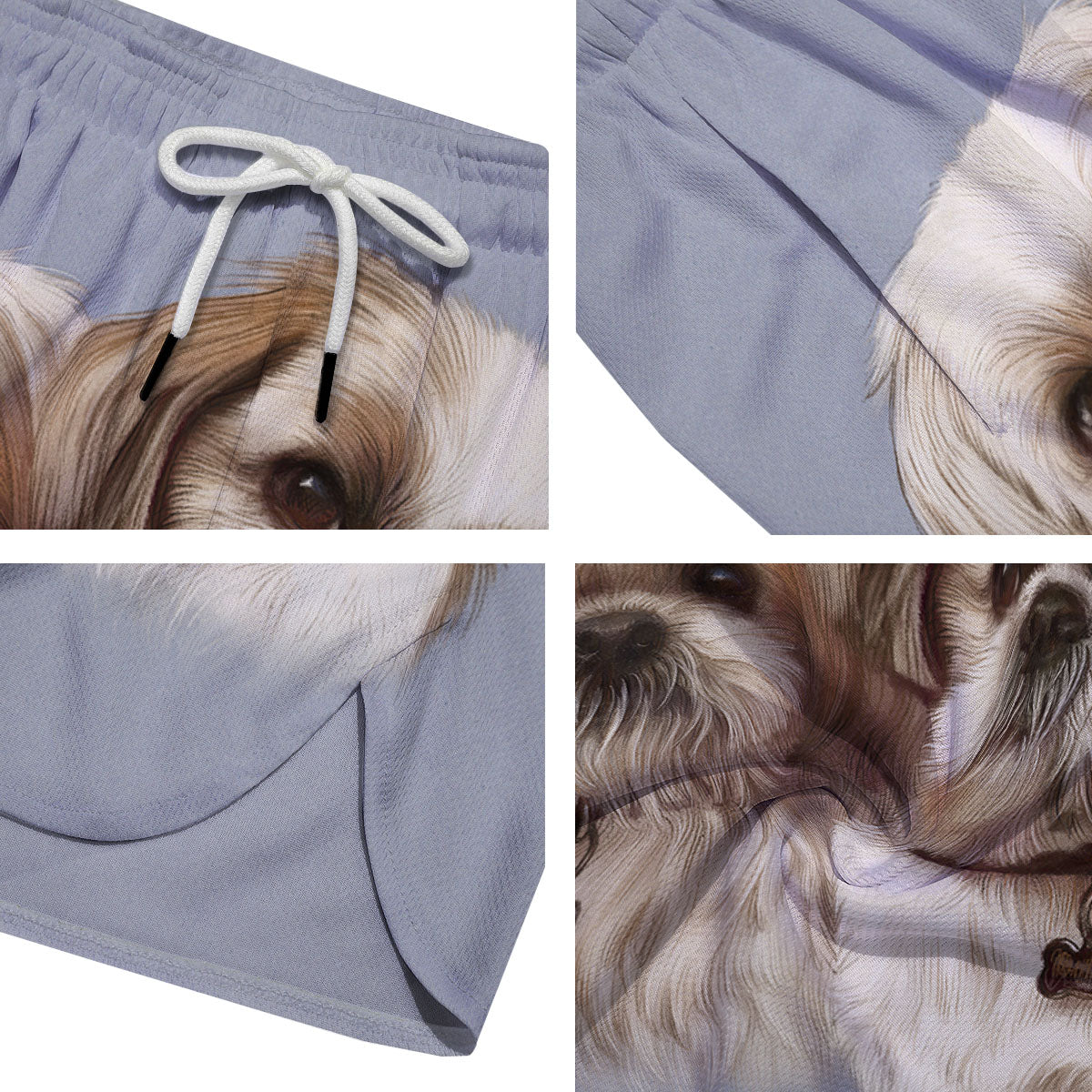 Portrait Shih Tzu Print Men's Running Shorts-grizzshop