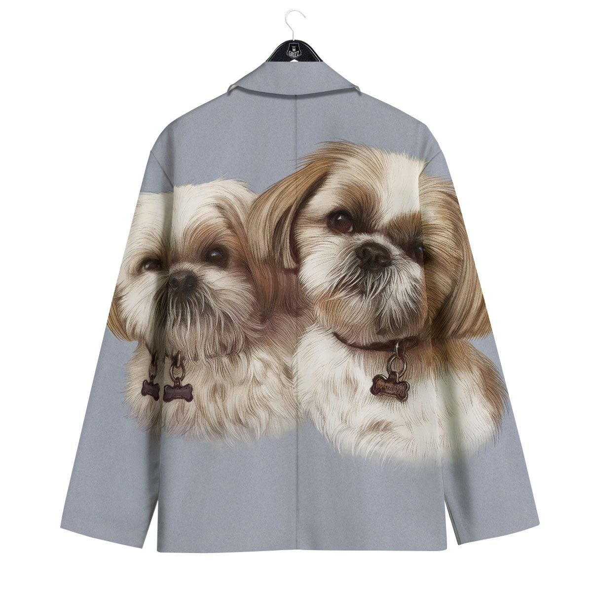 Portrait Shih Tzu Print Men's Sport Coat-grizzshop