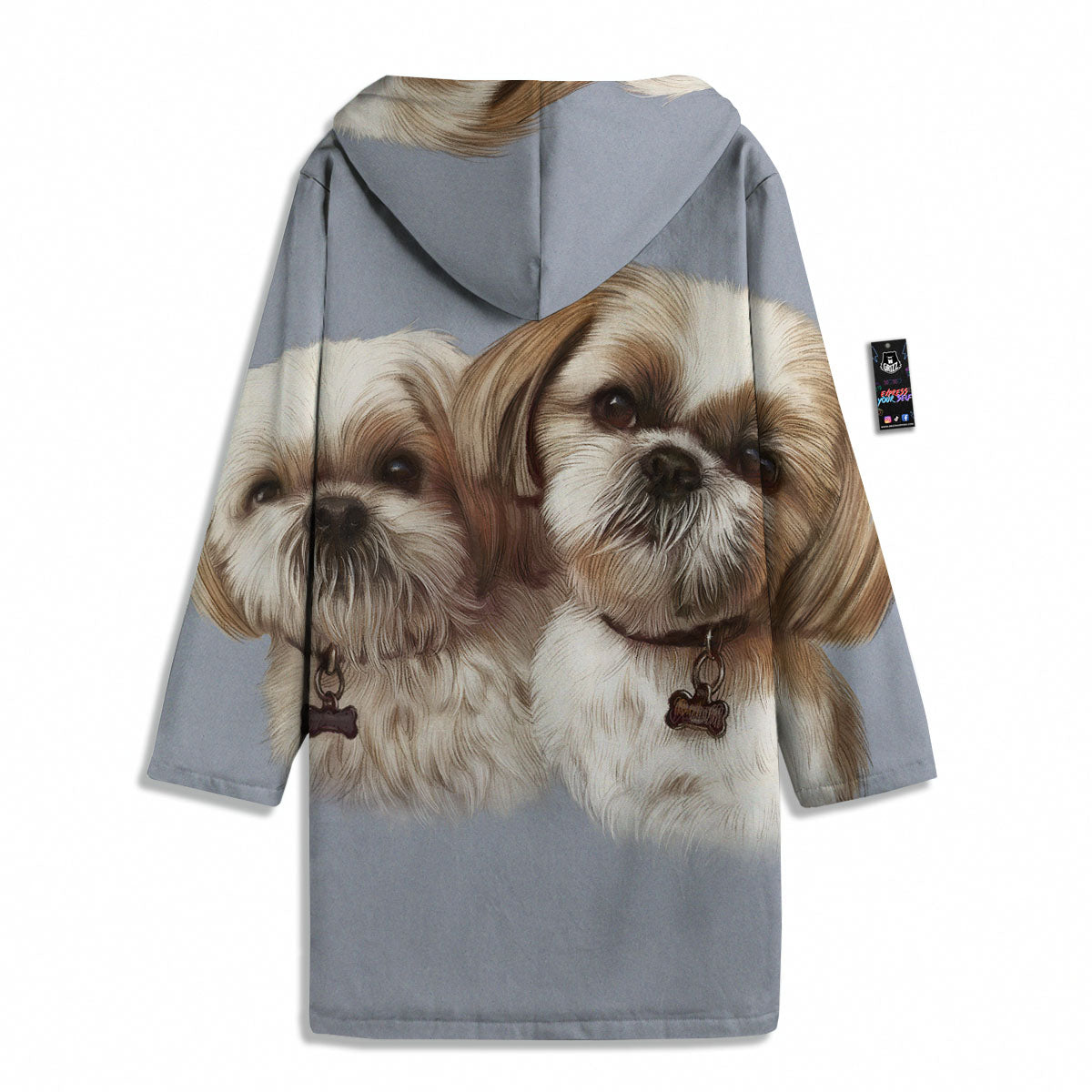 Portrait Shih Tzu Print Men's Windbreaker Jacket-grizzshop
