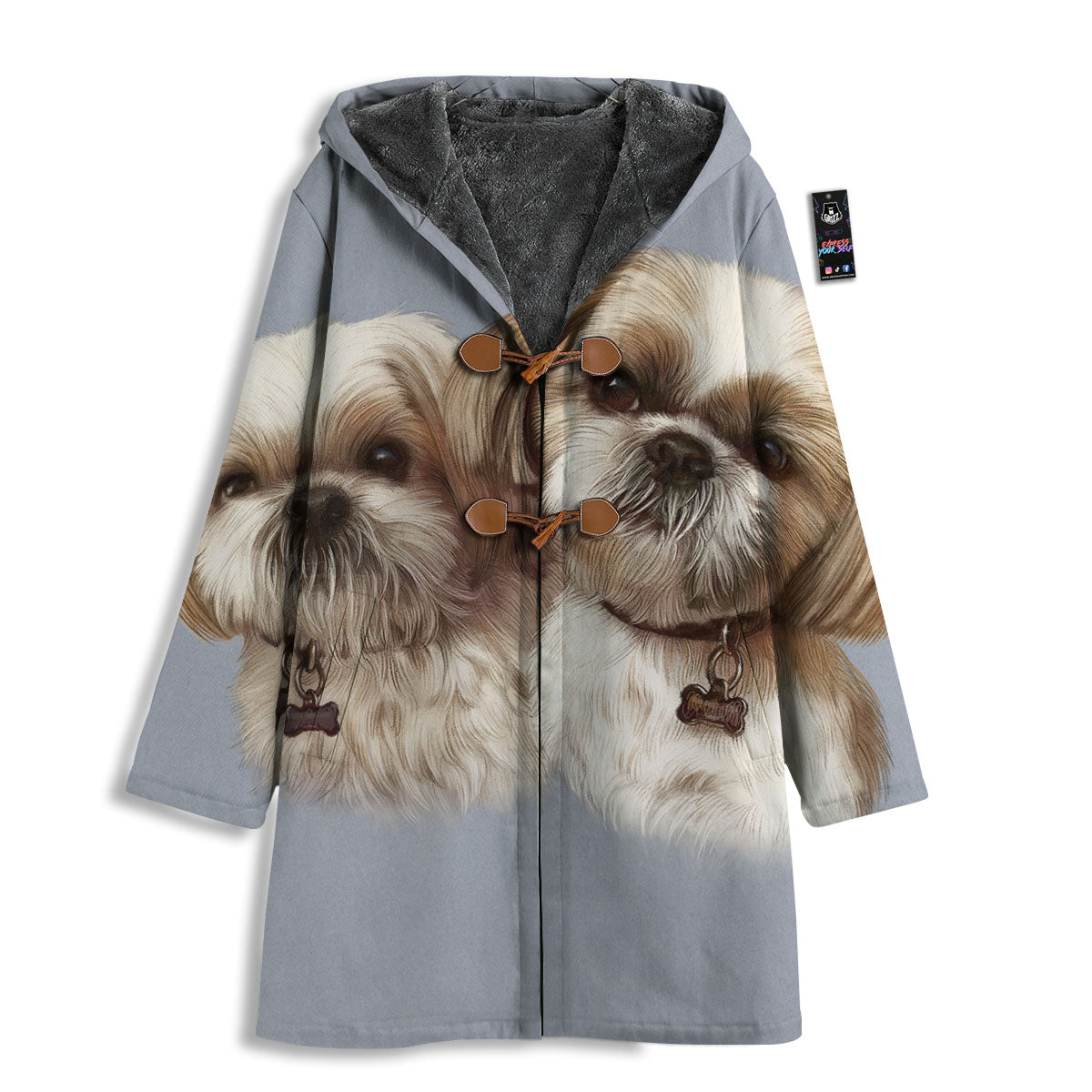 Portrait Shih Tzu Print Men's Windbreaker Jacket-grizzshop