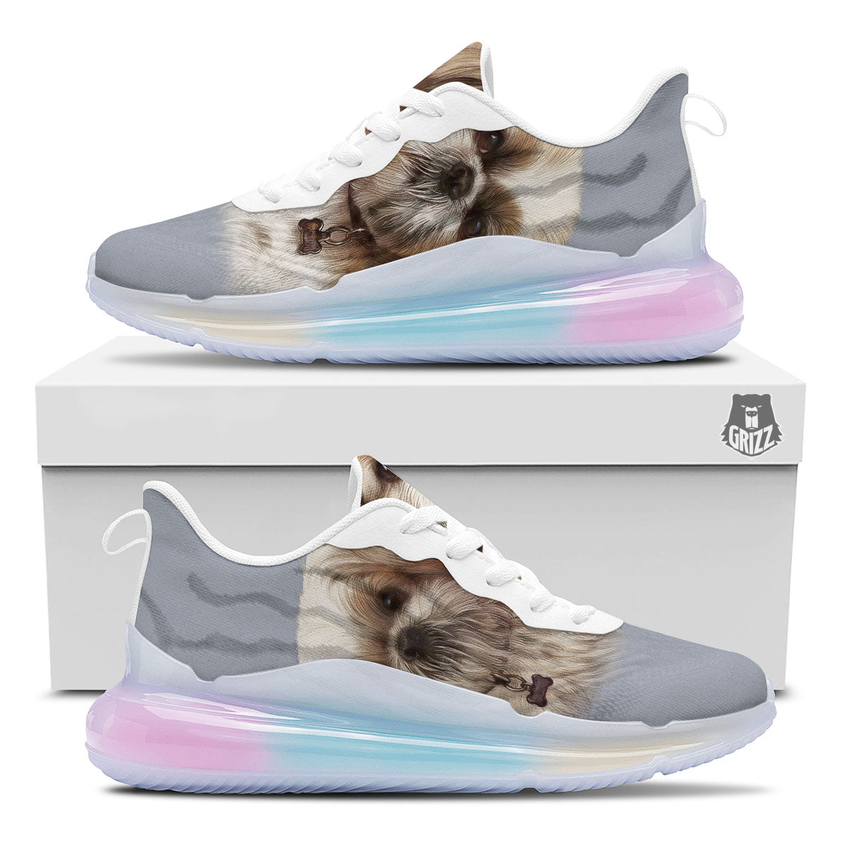 Portrait Shih Tzu Print Running Sneakers-grizzshop