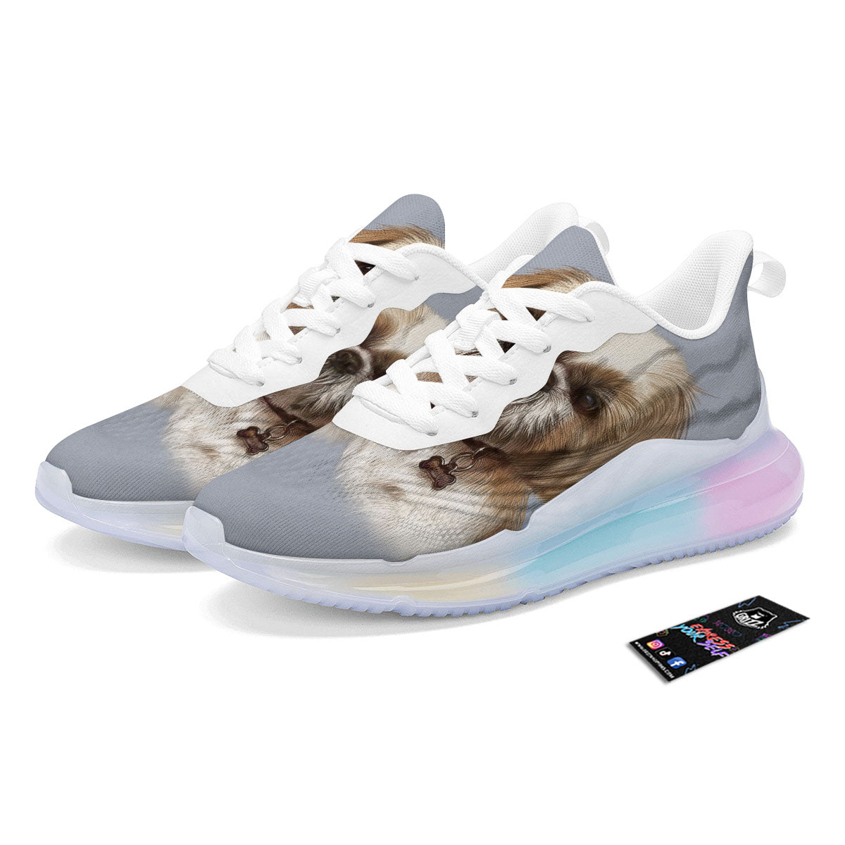 Portrait Shih Tzu Print Running Sneakers-grizzshop