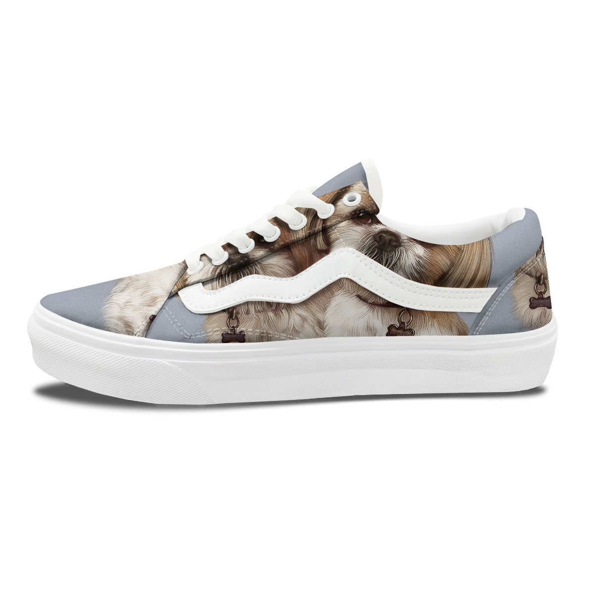 Portrait Shih Tzu Print Skate Shoes-grizzshop